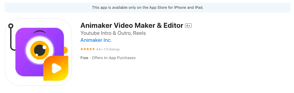 AppStore -  Animaker Video Maker & Editor